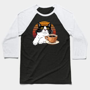 cat and coffee Baseball T-Shirt